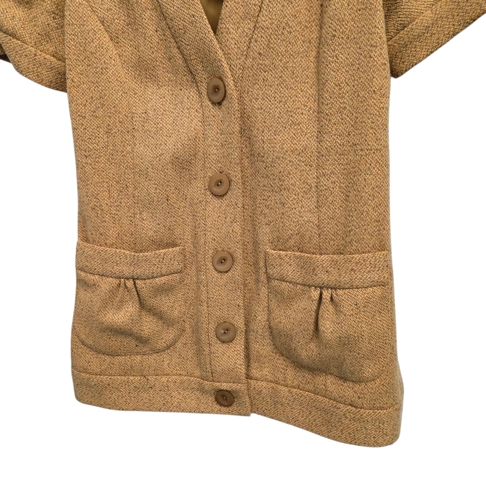 Tabitha Anthropologie Womens Tweed Cardigan Jacket Short Sleeve Size 2 - Picture 2 of 5